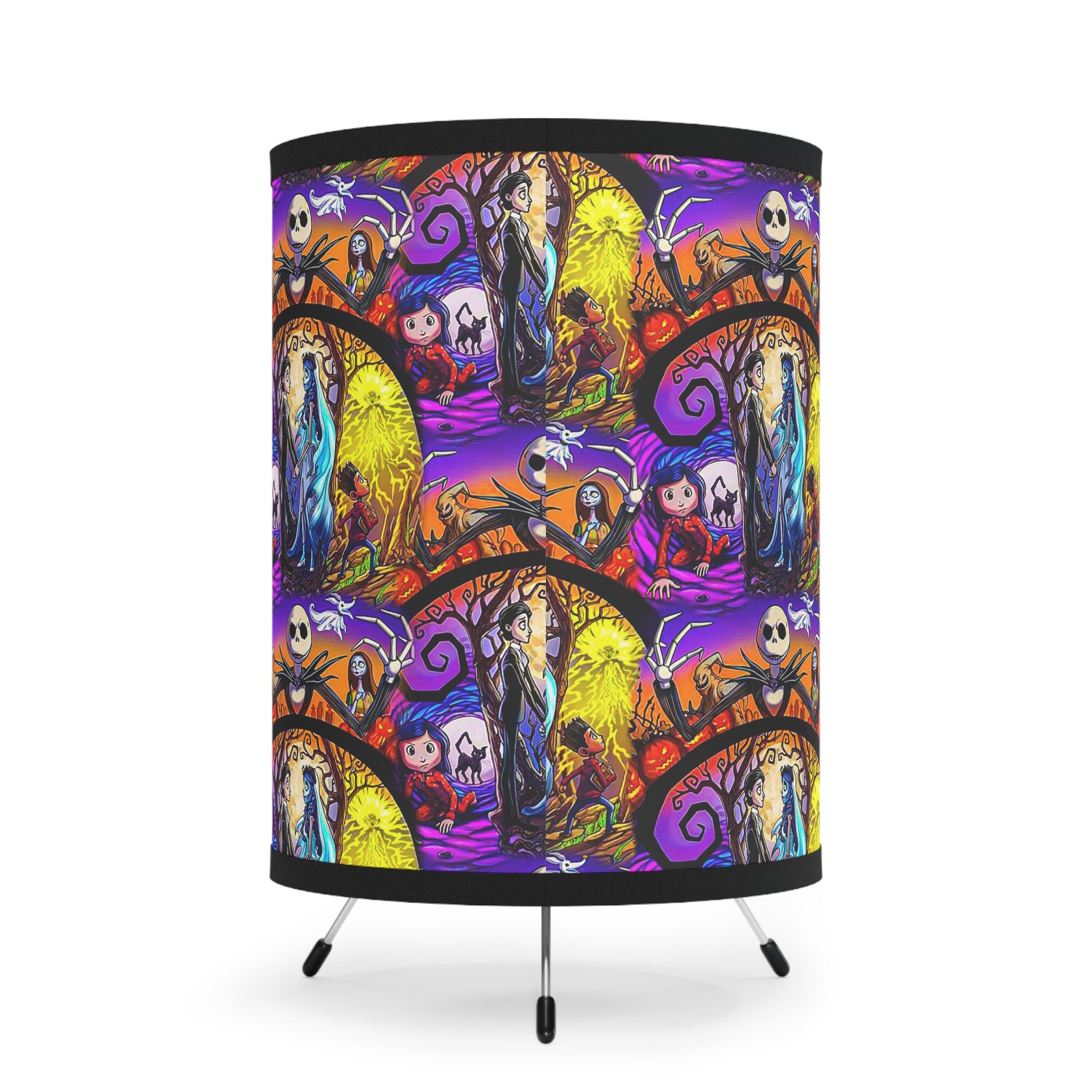 Nightmare Before Christmas- Tripod Lamp with High-Res Printed Shade, US\CA plug - Creations by Chris and Carlos